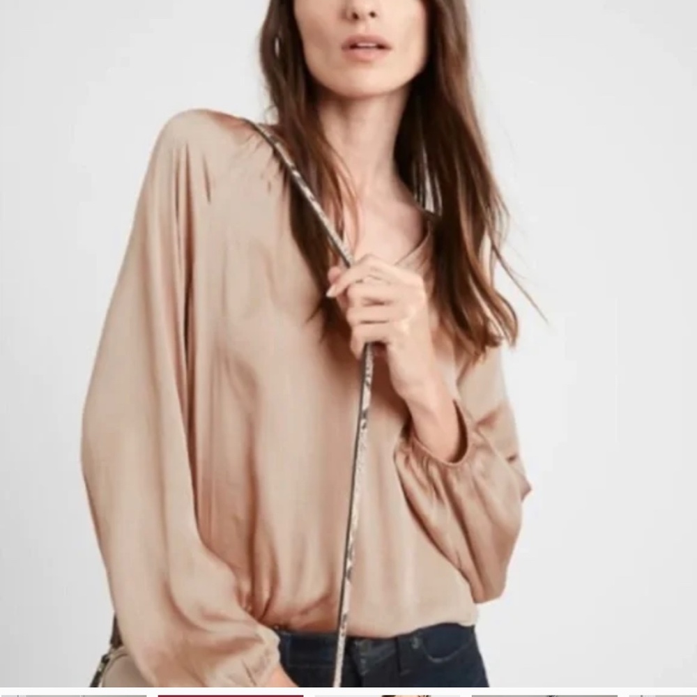 Banana Republic balloon sleeve top blouse xxs